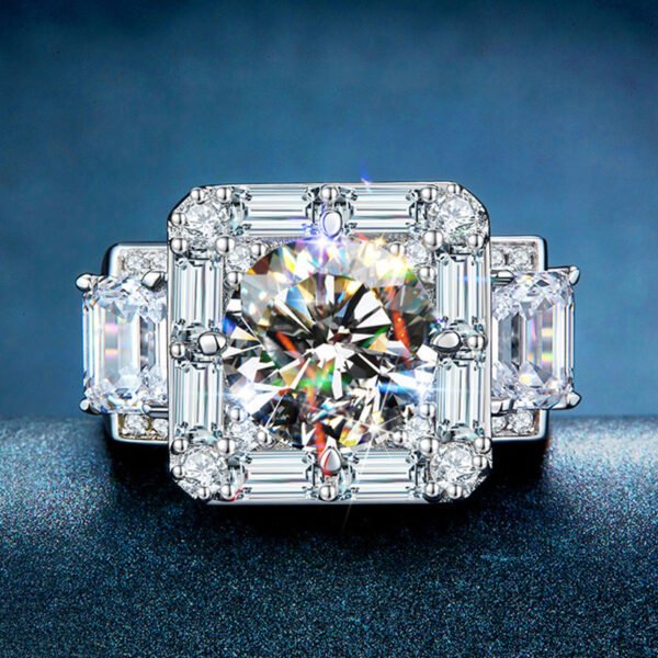Moissanite Luxury Big Diamond Ring - Image 9