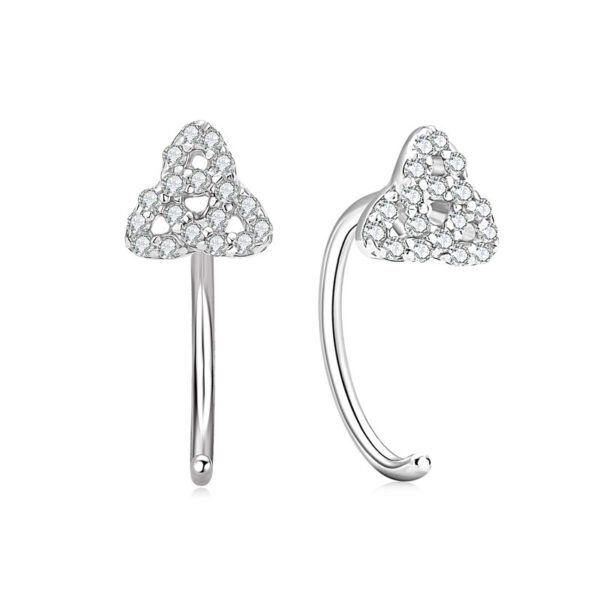 Clover Moissanite Earrings Female S925 Sterling Silver Studs Ear - Image 3