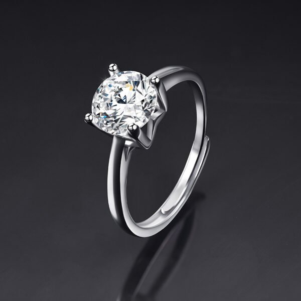 Moissanite Ring One Carat Moissanite Ring With Adjustable Opening - Image 3