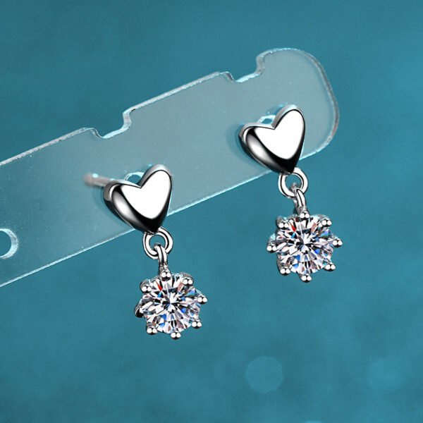 Sterling Silver Stud Earrings For Women Moissanite - Image 10