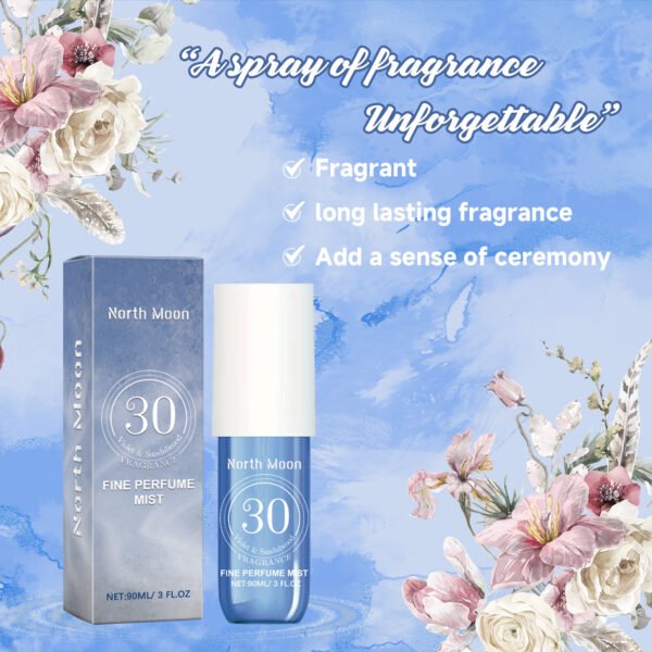 North Moon Fragrance Spray, Spray Body Splash For Women, Hair & Body Fragrance Mist, Fresh Long Duration Fragrance Spray Scent, Women's Dating Perfume Spray - Image 3