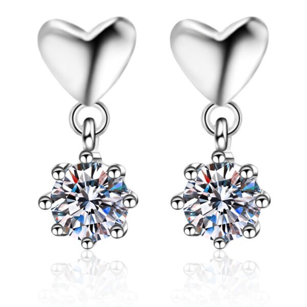 Sterling Silver Stud Earrings For Women Moissanite - Image 8