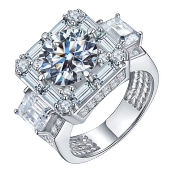 Moissanite Luxury Big Diamond Ring - Image 4