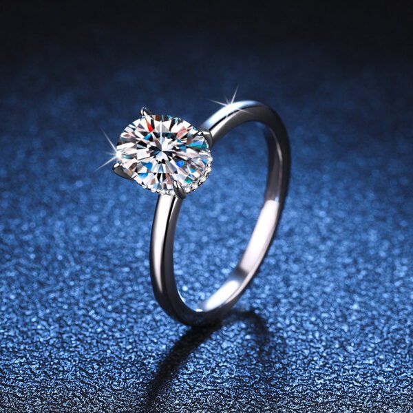 Female Ring Temperament Big Diamond Moissanite Women