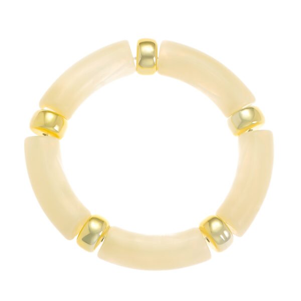 European And American Resin Beaded Bamboo Joint Geometric Exaggerated Color Matching Design Bracelet - Image 2
