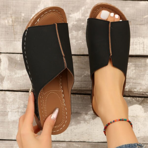 Fashion Solid Wedges Sandals Summer Casual Peep-toe Slippers Outdoor Thick Sole Heightening Slides Shoes Women - Image 10