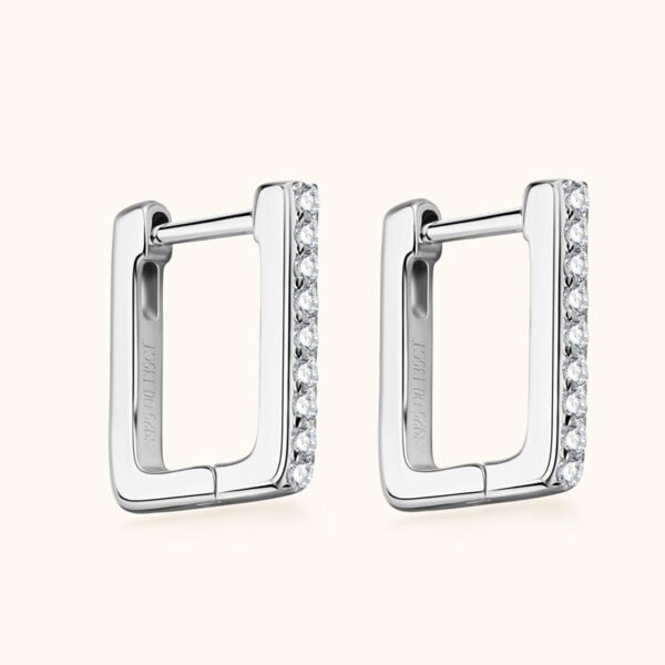 Affordable Luxury Style High-grade Square Moissanite Earrings For Women - Image 3