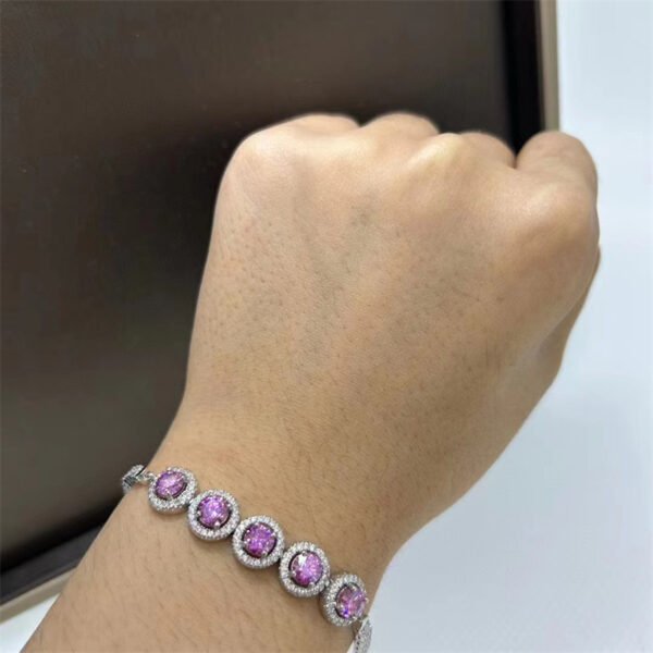 Moissanite Bracelet Women's Full Diamond Color Diamond Bracelet - Image 4