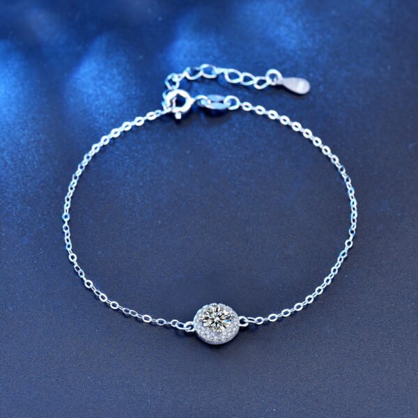 Moissanite 925 Sterling Silver Round Bracelet - Image 3