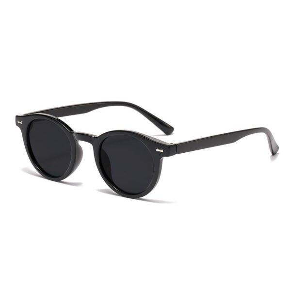 New Beige Nail Round Frame Sunglasses Retro Personality Trendy Sunglasses For Women - Image 10