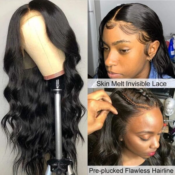 Black Chemical Fiber Wig Front Lace Fashion - Image 5