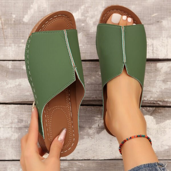 Fashion Solid Wedges Sandals Summer Casual Peep-toe Slippers Outdoor Thick Sole Heightening Slides Shoes Women - Image 8