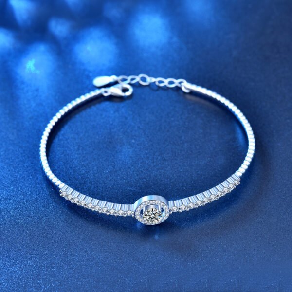 925 Sterling Silver Round Bag Bracelet Ladies Korean Fashion Moissanite Student  Jewelry - Image 3