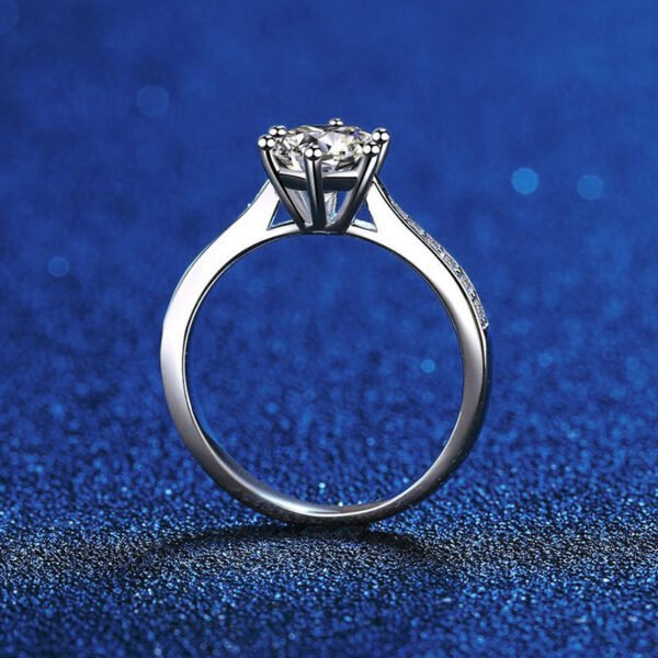S925 Sterling Silver Ring D Color Moissanite 1 Karat 2 Karat Korean Style - Image 4