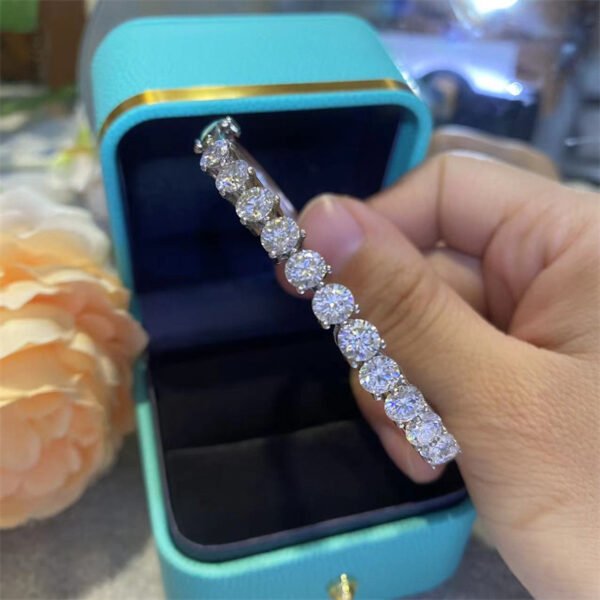 D Color Moissanite Full Diamond Bracelet Four-claw Round Diamond - Image 4
