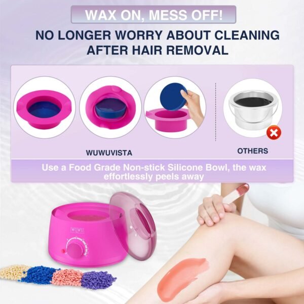 Waxing Kit WUWUVISTA 23 Items Hair Removal Wax Kit With Wax Warmer Waxing Beads Etc For Face, Brazilian, Full Body, Bikini, Sensitiive Skin - Image 6