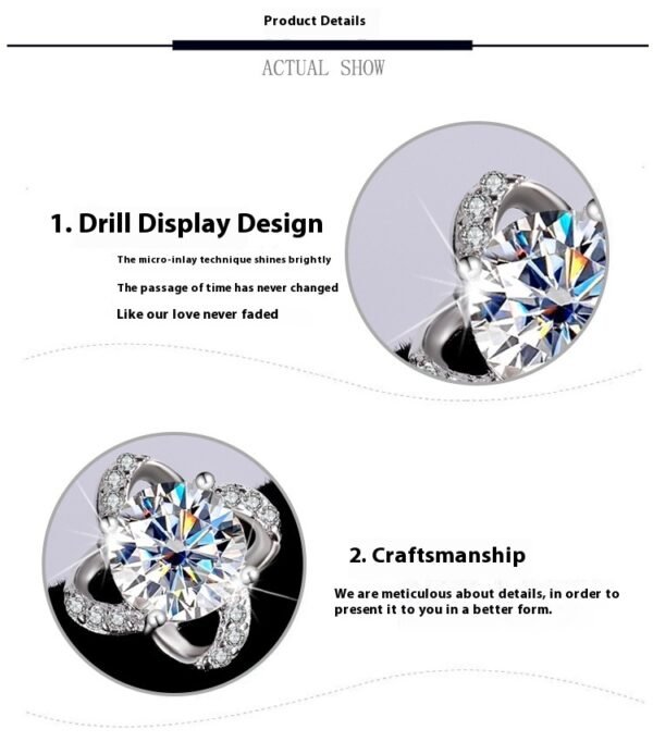 Ear Studs Simple Graceful Moissanite - Image 8