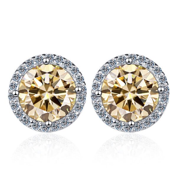 925 Sterling Silver Stud Earrings 1 Karat Moissanite - Image 4