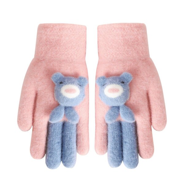 Five Finger Gloves Simple All-match Cartoon Cute Thickening Windproof - Image 2