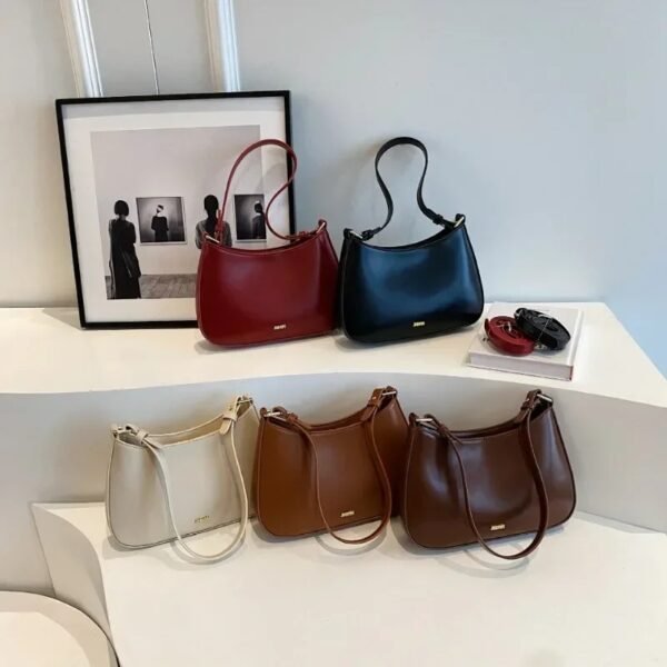 Red Underarm Shoulder Bags For Women 2024 New Texture Leather Crossbody Bag Luxury Designer Wedding Bride Handbags Sling Bag - Image 8