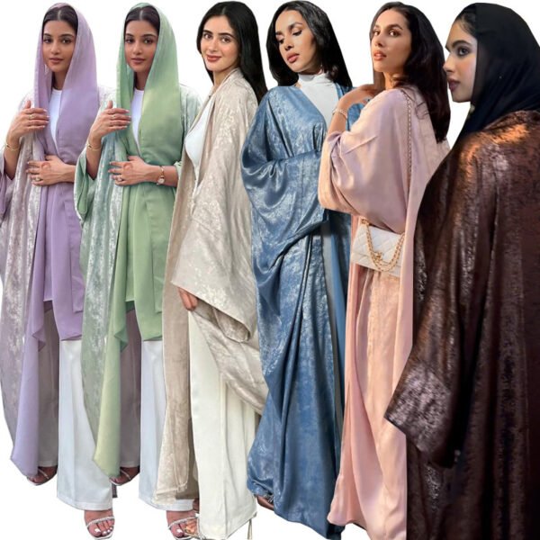 Muslim Fashion Bronzing Robe Abaya Outer Wear - Image 6