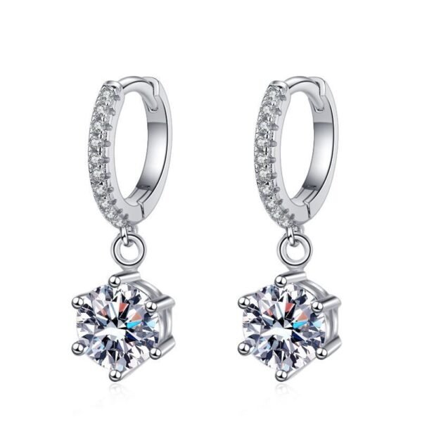 Six-claw Earrings Moissanite Earrings D Color Moissanite Earrings For Women - Image 2