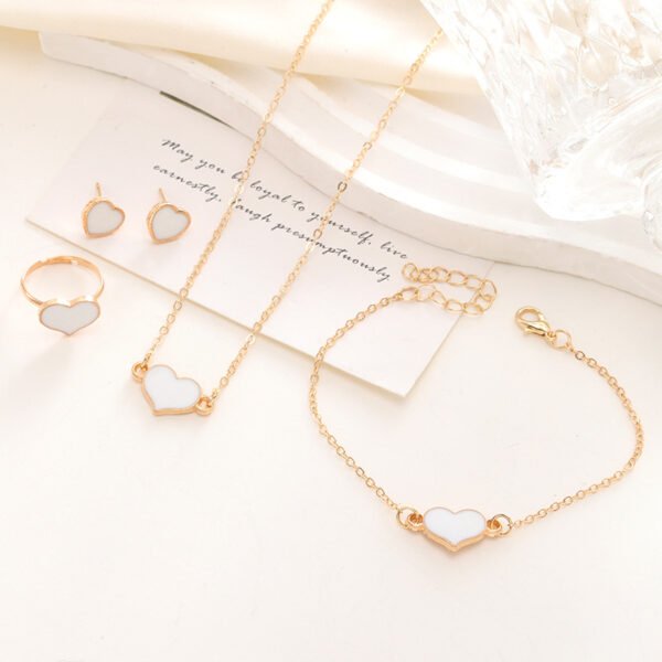 Simple Love Jewelry Women's Fashion Necklace Suit Heart Jewelry Set Gift For Her Fashion Party Jewelry - Image 2