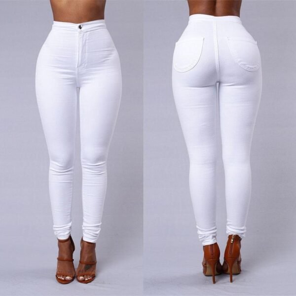 Casual Pants For Women High Waist Stretch Slim Trouser Skinny Candy Color Jeans - Image 6