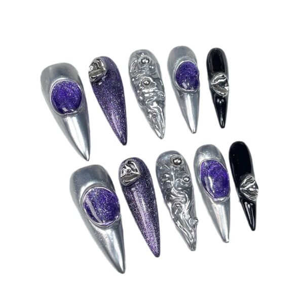 Sweet Cool Retro Style Nail Stickers Wearable Fake Nails - Image 4