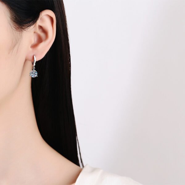 European And American S925 Sterling Silver Earrings Moissanite - Image 9