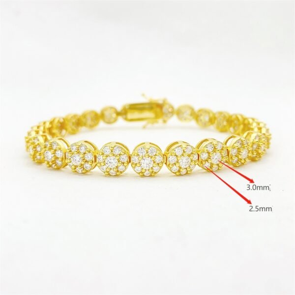 Hip Hop 925 Silver Tennis Chain Moissanite Bracelet - Image 2