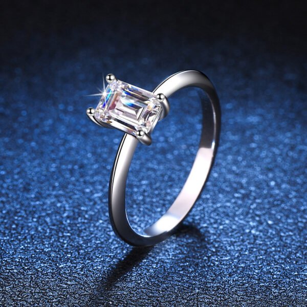 S925 Sterling Silver Ring Moissanite Ring D Color 1 Karat - Image 5