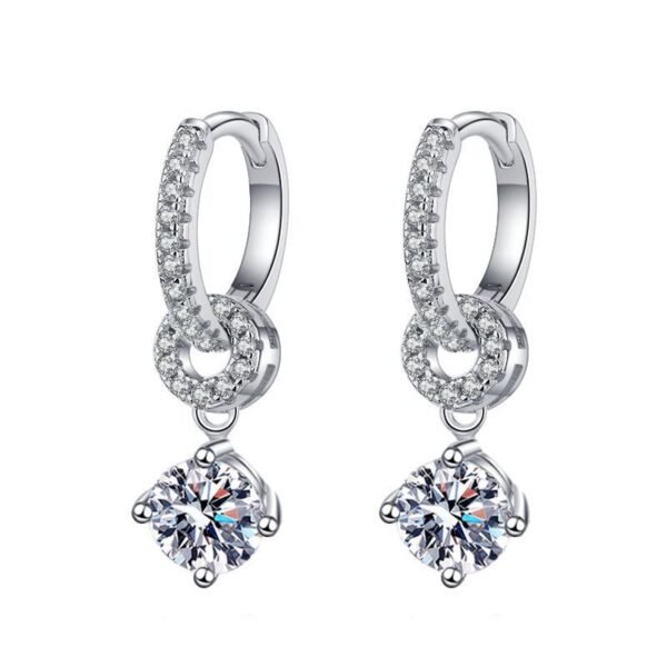 S925 Sterling Silver Moissanite Stud Earrings - Image 2
