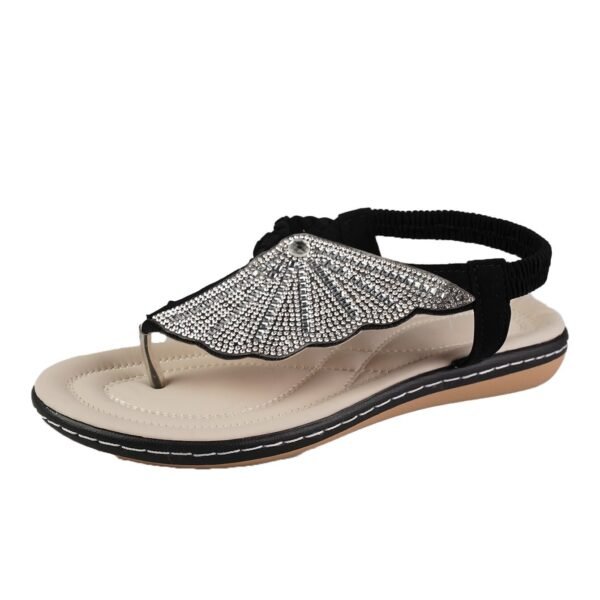 New Rhinestone Shell Flip-Flops Sandals Summer Beach Shoes For Women Fashion Casual Low Heel Flat Slides Slippers - Image 7