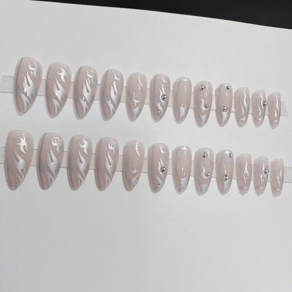 Flame Rivet Mid-length Pointed Detachable Finished Nail Beauty - Image 5