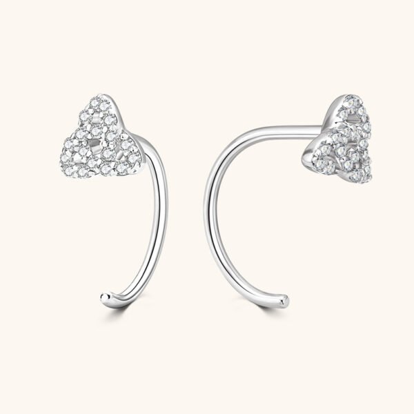 Clover Moissanite Earrings Female S925 Sterling Silver Studs Ear - Image 2