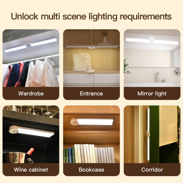 Intelligent Cabinet Light With Foldable Automatic Human Body Sensing Light, Clothing Cabinet Light, Wine Cabinet Light, Strip Light, Magnetic Wall Light - Image 5