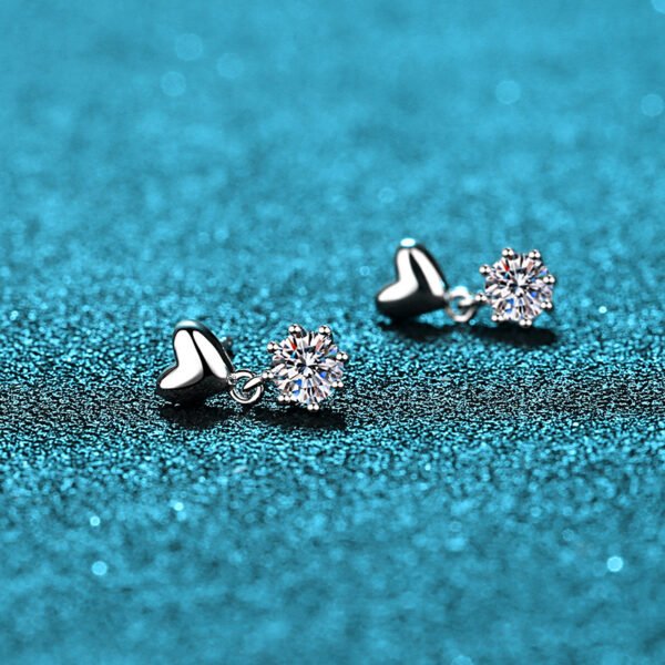Sterling Silver Stud Earrings For Women Moissanite - Image 9