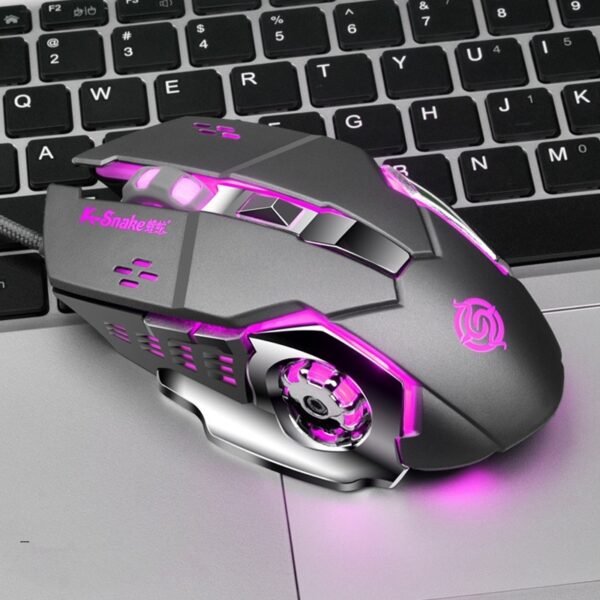 Macro Definition Gaming Competitive Office Home Metal Backboard Housing USB Wired Mouse - Image 2
