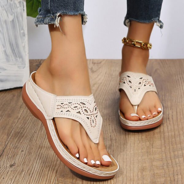 Clip Toe Wedge Sandals Women Summer Flip Flops Slippers Beach Shoes - Image 10
