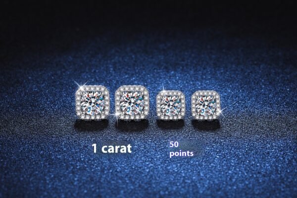 Women's Moissanite Sterling Silver Earrings - Image 2