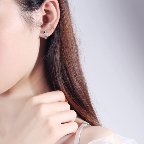 Sterling Silver Stud Earrings For Women Moissanite - Image 3