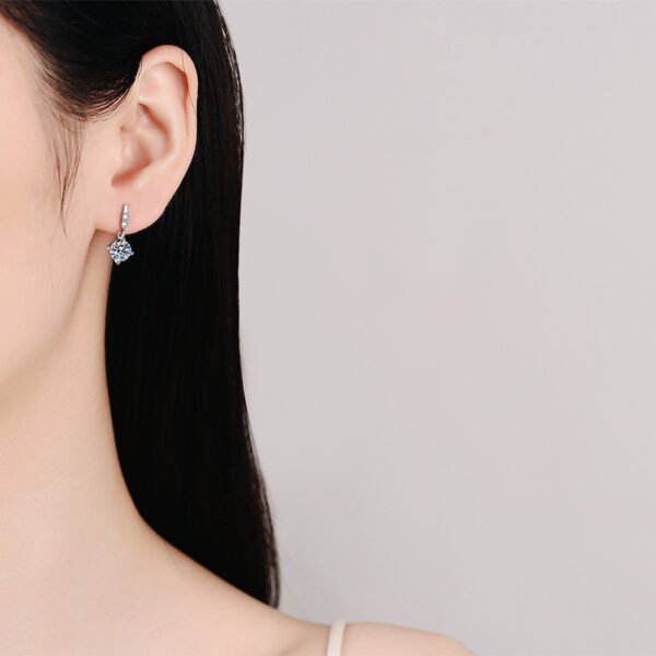 S925 Silver Moissanite Stud Earrings - Image 3