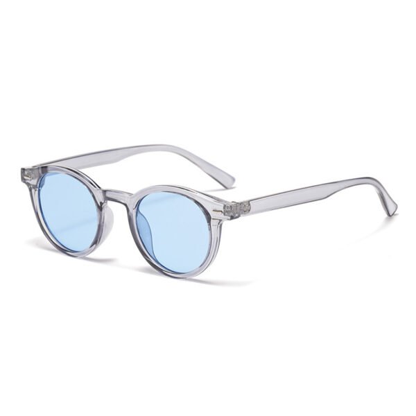 New Beige Nail Round Frame Sunglasses Retro Personality Trendy Sunglasses For Women - Image 3