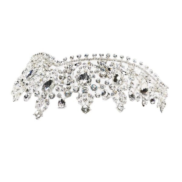 Rhinestone Crown Bridal Wedding Tiara Big Crown Wedding Tiara Crown - Image 2