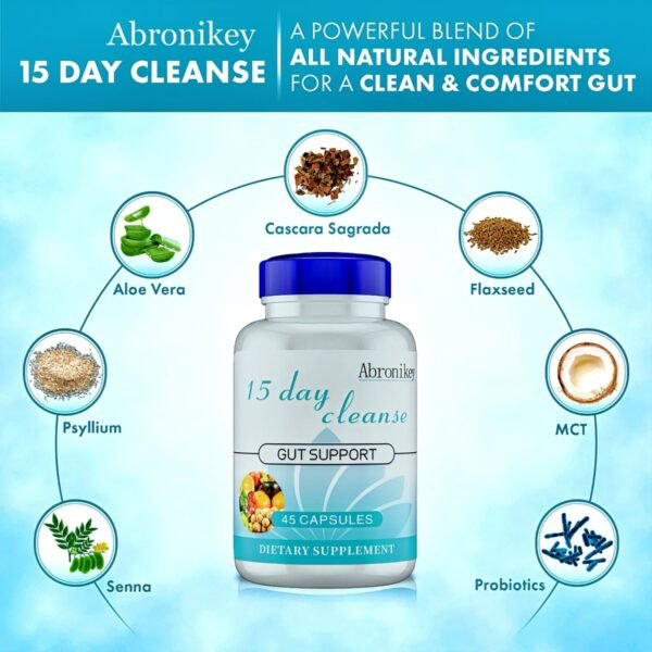 Abronikey 15 Day Purification - Intestinal And Colon Support  Caffeine Free 1 Advanced Formula Containing Senna Leaves,rat Plum Skin, And Psyllium Husks GMO Capsules Healthcare Supplement Hoki Sale - Image 2
