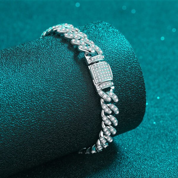 Cuban Link Chain Moissanite Bracelet - Image 2