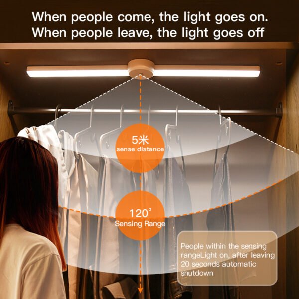 Intelligent Cabinet Light With Foldable Automatic Human Body Sensing Light, Clothing Cabinet Light, Wine Cabinet Light, Strip Light, Magnetic Wall Light - Image 3
