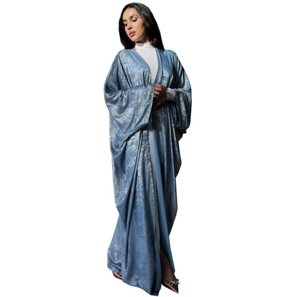 Muslim Fashion Bronzing Robe Abaya Outer Wear - Image 4