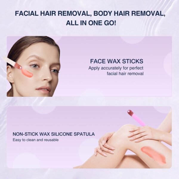 Waxing Kit WUWUVISTA 23 Items Hair Removal Wax Kit With Wax Warmer Waxing Beads Etc For Face, Brazilian, Full Body, Bikini, Sensitiive Skin - Image 9